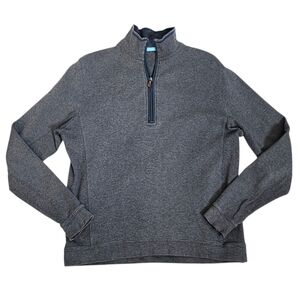 J. McLaughlin Mens Heathered Grey Pima Cotton Quarter-Zip Sweater